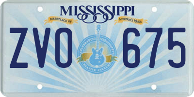 MS license plate ZVO675