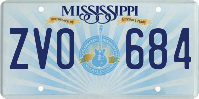 MS license plate ZVO684