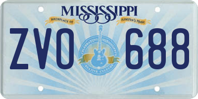 MS license plate ZVO688