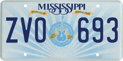 MS license plate ZVO693