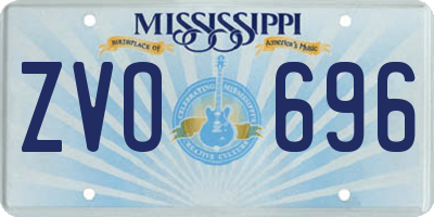 MS license plate ZVO696