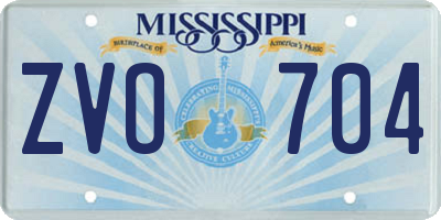 MS license plate ZVO704