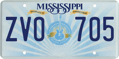 MS license plate ZVO705