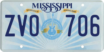 MS license plate ZVO706