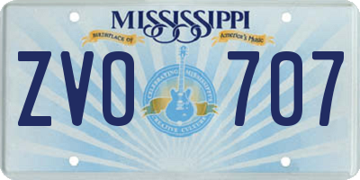 MS license plate ZVO707