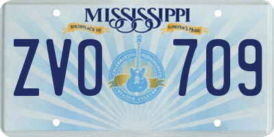 MS license plate ZVO709