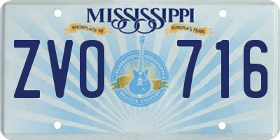 MS license plate ZVO716