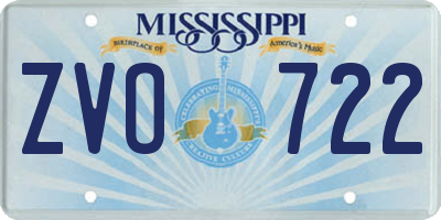 MS license plate ZVO722