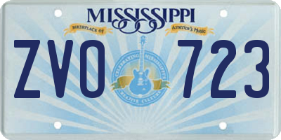 MS license plate ZVO723