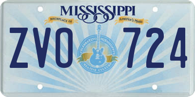 MS license plate ZVO724