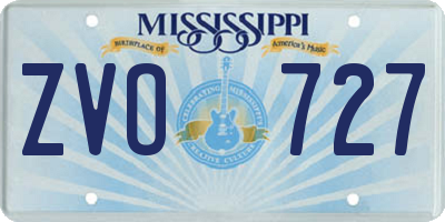 MS license plate ZVO727