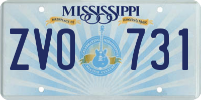 MS license plate ZVO731