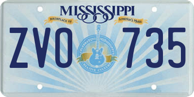 MS license plate ZVO735