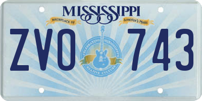 MS license plate ZVO743