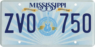 MS license plate ZVO750