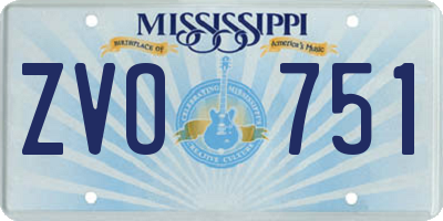 MS license plate ZVO751