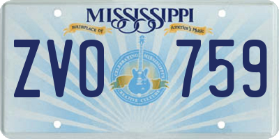MS license plate ZVO759