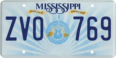 MS license plate ZVO769