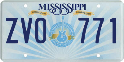 MS license plate ZVO771
