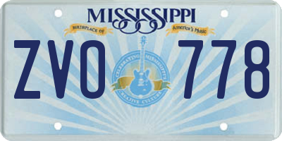 MS license plate ZVO778