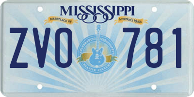 MS license plate ZVO781