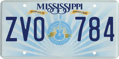 MS license plate ZVO784