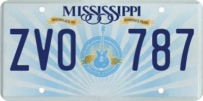 MS license plate ZVO787