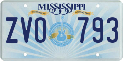 MS license plate ZVO793