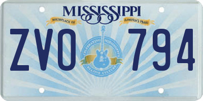 MS license plate ZVO794