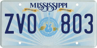 MS license plate ZVO803