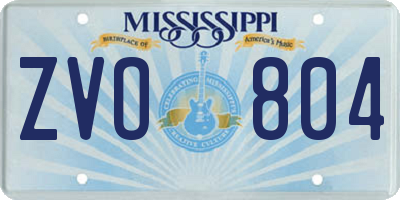 MS license plate ZVO804