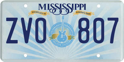 MS license plate ZVO807