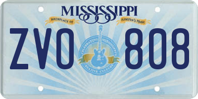 MS license plate ZVO808