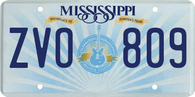 MS license plate ZVO809