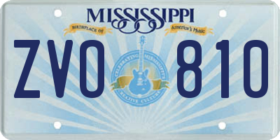 MS license plate ZVO810