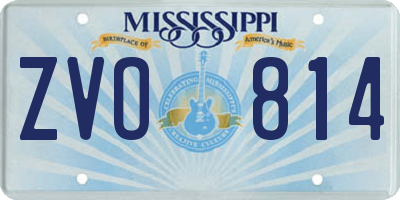 MS license plate ZVO814
