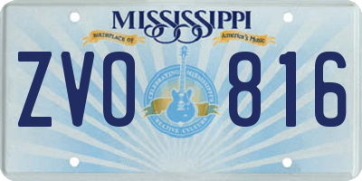 MS license plate ZVO816