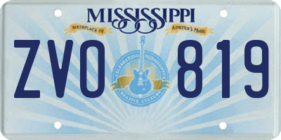 MS license plate ZVO819
