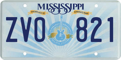 MS license plate ZVO821