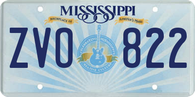 MS license plate ZVO822