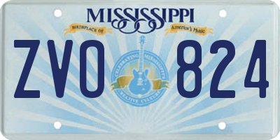MS license plate ZVO824