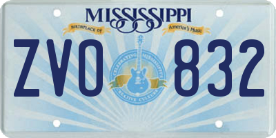 MS license plate ZVO832