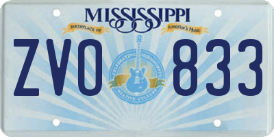 MS license plate ZVO833