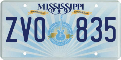 MS license plate ZVO835
