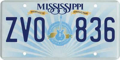 MS license plate ZVO836