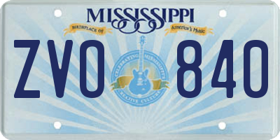 MS license plate ZVO840