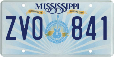 MS license plate ZVO841