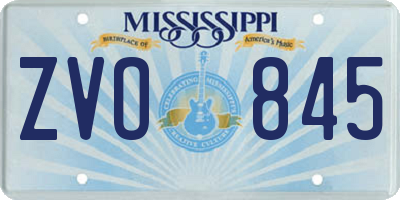 MS license plate ZVO845