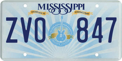MS license plate ZVO847