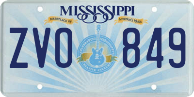 MS license plate ZVO849